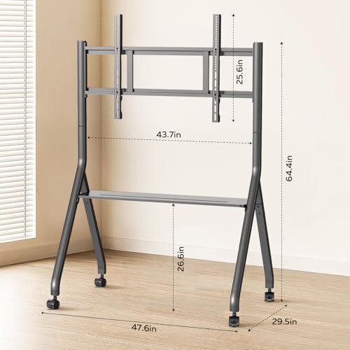 Image of Smart Board Stand with Wheels, 55 /65 /75 /86'' Interactive Whiteboard Stand, Mobile Stand with Four Lockable Wheels, COOLHOOD Stable and Easy to Move for Home Office School Classroom (Only Stand)