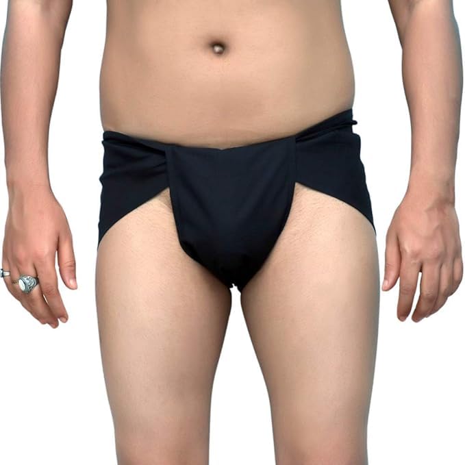 BODYFUEL NUTRI HUB Men's Cotton Langot Supporter Free Size langot Gym,Yoga, Work Out, Running Langot/Langoti/Supporter/Underwear Double Layer (Pack of 1) (Black)-picture-34
