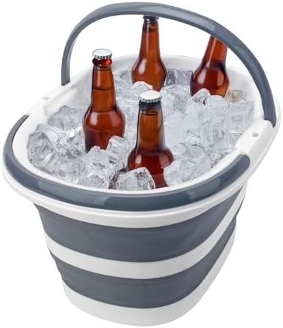 Collapsible Water Bucket with Handle, 10L(2.6 Gallon) Foldable Plastic Bucket for Mopping, Window Cleaning, Car Washing, Fishing, Ice Buckets for Camping, Portable Household Organizer Caddy — view 6