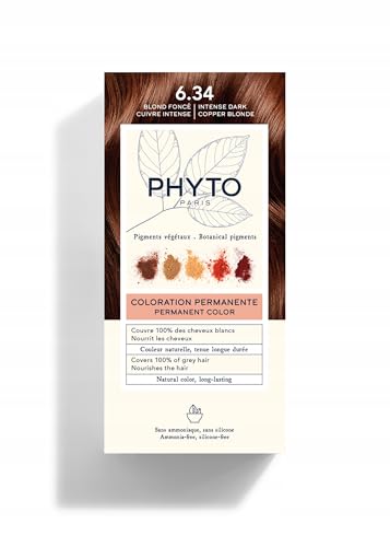 Phyto Paris - PhytoColor - Colorazione Permanente Colore 6.34 Biondo Scuro Ramato, 1 Kit