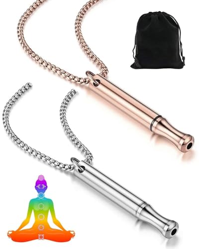 HUVZOR Collar para Dejar de Fumar 2 Unidades, Acero | Herramienta Antitabaco con, Collar de Respiración Resistente para Calmar Ansiedad y Anti Cigarrillos, Ayuda para Dejar Fumar sin Humo