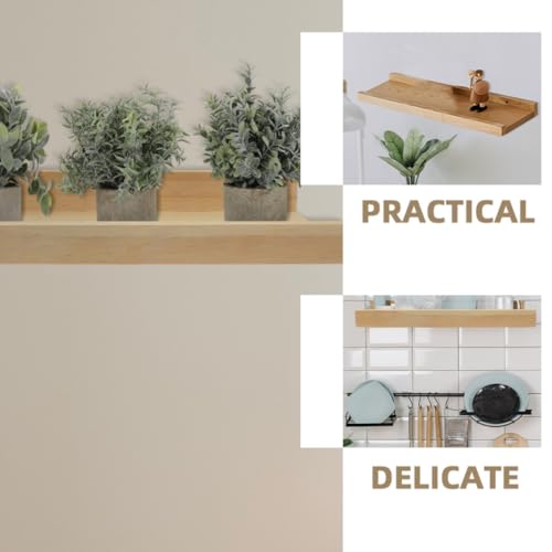 Estante de pared de madera caqui minkissy decorativo premium 3