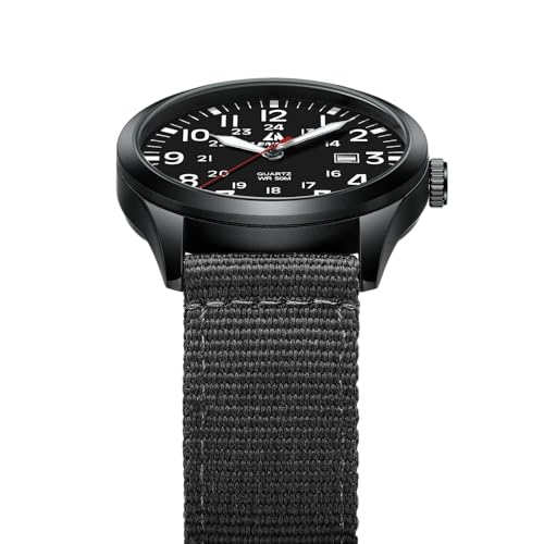 Image of LN LENQIN Mens Watches Unisex Military Sport Nylon Strap Stylish Luminous Fashion Analog Quartz Watch for Men Waterproof Army Tactical Casual Wristwatch