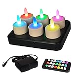 Rechargeable Tea Lights Candle, Flameless Candles, Flickering Working 55 Hours Waterproof Tealights