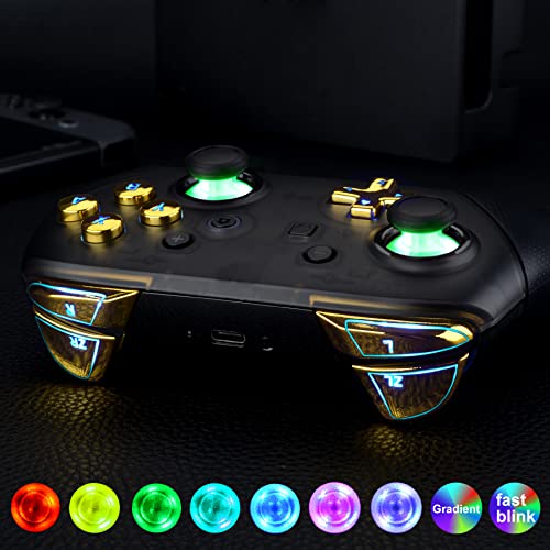 Botones LED para mando Switch Pro juego nocturno eXtremeRate dorado mod 3