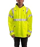 Tingley Eclipse Quad-Hazard High Visibility, Liquidproof, Arc Flash and Flash Fire Protection Jacket With Attached Hood, Fluorescent Yellow-green, Medium