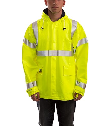 Eclipse J44122.5X ANSI 107 Class 3 Jacket with 2" Silver Reflective Tape, Size 5X, Fluorescent Yellow/Green