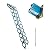INTBUYING Attic Stairs Wall-Mounted Loft Ladder Stairs Al-Mg Alloy Attic Access Ladder Pulldown Attic Stairs 12 Pedals 9.8ft Height Load 660LB Building Retractable Loft Ladder(Blue)