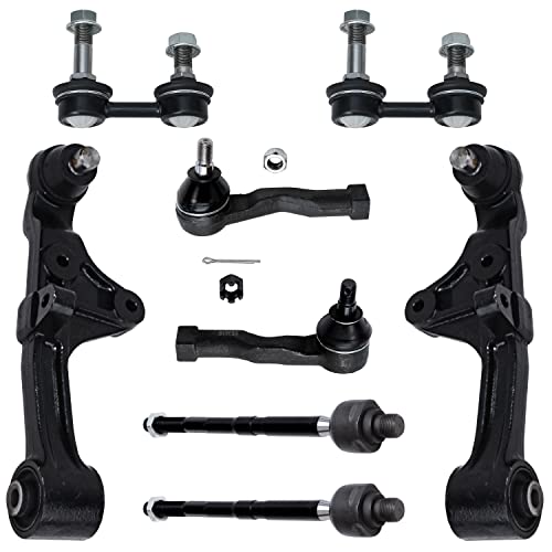 Image of Detroit Axle - 8pc Front End Control Arms Kit for 02-05 Kia Sedona, Lower Control Arms w /Ball Joint Tie Rod Ends Sway Bar Links 2002 2003 2004 2005 Replacement