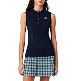 Lacoste Women's Sport Slim Fit UV Protect Stretch Golf Polo Shirt, Navy Blue, 8
