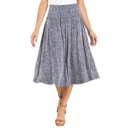 Hilary Radley Womens Skirt Navy Blue Dots Tummy Control Pull-On Circular XXL