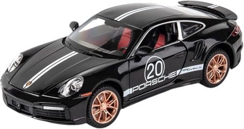 Image of Exclusive Alloy Metal Pull Back Die-Cast Car Diecast Metal Pullback Toy Car with Openable 6 Doors,Light Music Boys Gifts Toys (1:32 Porsche Carrera 911- Black Color)