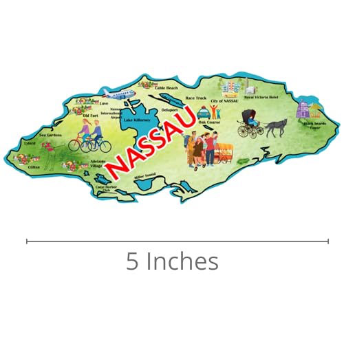Imán decorativo redondo Nassau Bahamas 5 pulgadas miniatura 5