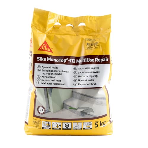 Sika - Sika Monotop 112 MultiUse Repair, Grigio - Malta monocomponente per il ripristino del calcestruzzo - Pronta all’uso - Sacchi da 5kg