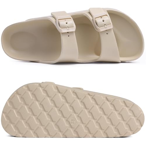 women39s platform sandals with arch support chunky lightweight foam slip on slides comfortable summer beach sandals with adjustable buckle