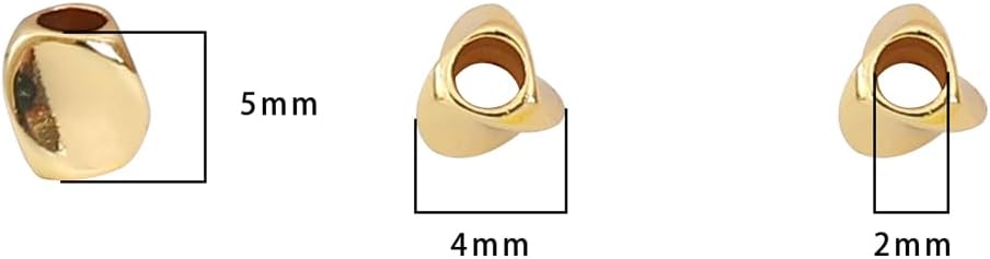 14K Gold Plated Twisted Spacer Beads 4x5mm 30pcs for Jewelry Making Findings Non Tarnish - Image 2