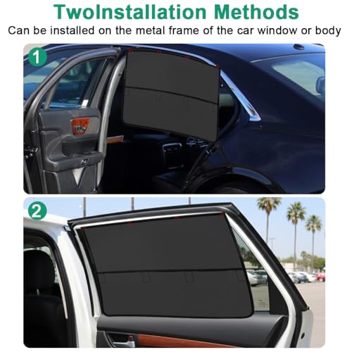Image of STHIRA 4-Piece Car Sun Shades, Blackout Mesh UV Window Covers