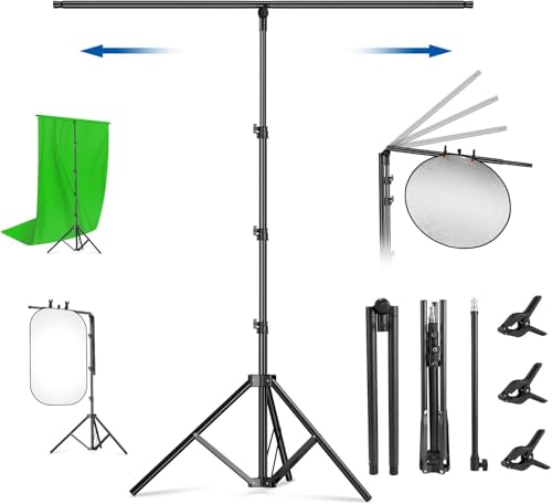 soonpho T Shape Soporte de Fondo Soporte de Fondo, 1.80x1.40m Soporte de Fondo de Foto para Estudio Foto Video Fotografía Retrato