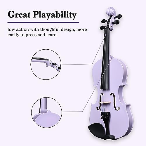 Adm VLP01-14-LVT Acoustic Violin For Kids Beginners, 4/4 Full Size Acoustic Violin Fiddle thumb #6