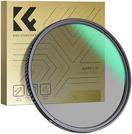 49mm Circular Polarizers Filter, K&F Concept Waterproof Circular Polarizing Filter with 24 Multi-Layer Coatings CPL Filter for 49mm Camera Lens (D-Series)