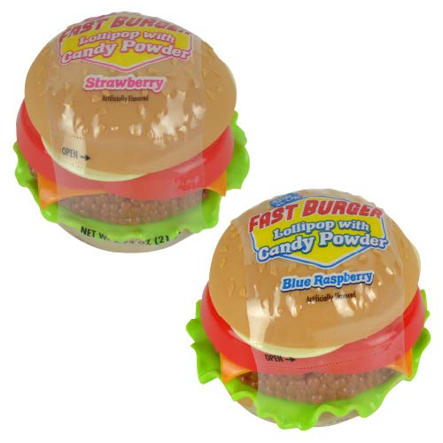Miniatura 3 de Kokos Fast Burger Dip-N-Lik Lollipop con polvo de caramelo 88 onzas  12 unidades