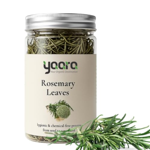 Image of YAARA Premium Rosemary Leaves Organic, Dried Rosemary Leaves for Hair Growth, Seasoning, Cooking, Herbal Tea, Hair Oil, Reduce Hair Fall (50Gram)