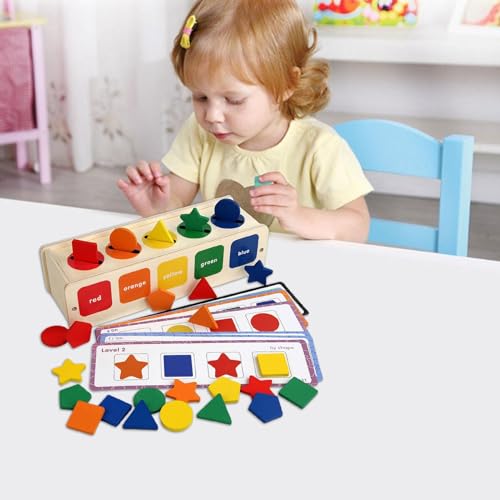 Jeu de correspondances en bois : puzzle d'apprentissage des formes et couleurs - 2