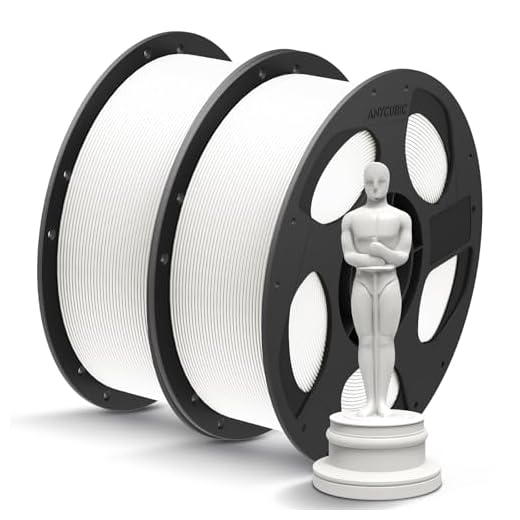 ANYCUBIC PLA+ 3D Printer Filament Bundle, PLA Plus 1.75mm Dimensional Accuracy +/- 0.02mm, Fit Most FDM 3D Printers, 1KG Reusable Spool, 2KG White+White