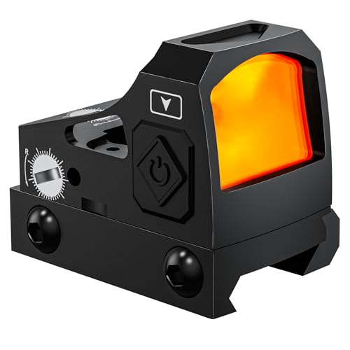 2 MOA Pistol Red Dot Sight - Motion Awake Red Dot Sight RMR Cut Footprint Optic Reflex Sight Waterproof 12 Brightness Adjustment Mini Red Dot Scope with Adapter Plate for MOS and 20mm Picatinny Base