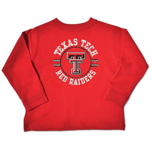 NCAA Texas Tech Red Raiders Toddler Long Sleeve Tee, 4 Toddler, Red