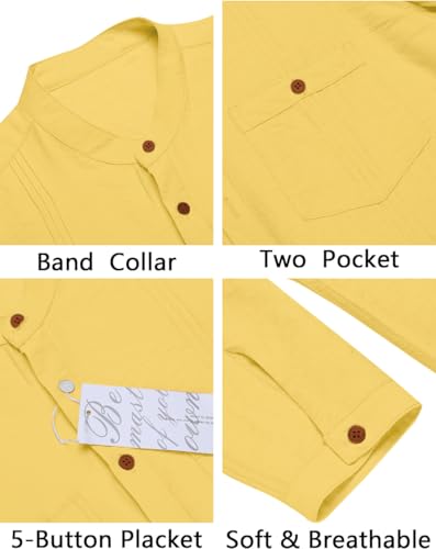 Image of Macsivo Cotton Blend Solid Casual Short Kurta for Men Long Sleeve Mandarin Collar Stylish Shirt Kurta for Men