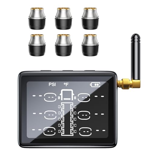 B-Qtech RV Tire Pressure Monitoring System TPMS with 6 Sensors for Trailer Truck Motorhome Motorcoaches