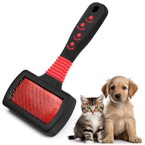 Petsplicity Dog Slicker Brush - Professional Grooming Tool for Goldendoodles, Poodles, and Doodles - Effortless Undercoat Shedding Removal and Tangle-Free Fur - Gentle Dematting and Detangling Cover