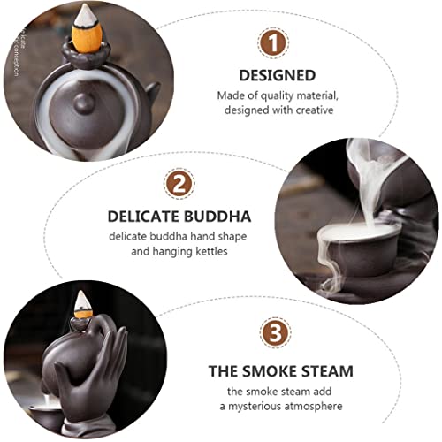Fiyoeo Buddha Hand Series Backflow Incense Burner Indoor Smoke Waterfall Incense Holder Creative Ceramic Incense Burner #TOP3