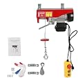 Electric Hoist 1100LBS with Wired Remote Control & Single/Double Slings Electric Winch, Attic Hoist, Steel Electric Lift, 110V Electric Hoist for Lifting in Factories, Warehouses, Construction Site