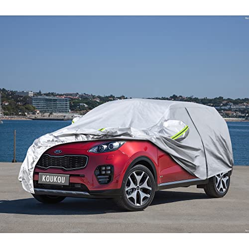 Image of Koukou SUV Car Cover Custom Fit Kia Sportage from 1994 to 2025, Waterproof Car Cover All Weather for Automobiles Outdoor Indoor with Zipper Door, Sun Rain Dust Snow Protection.