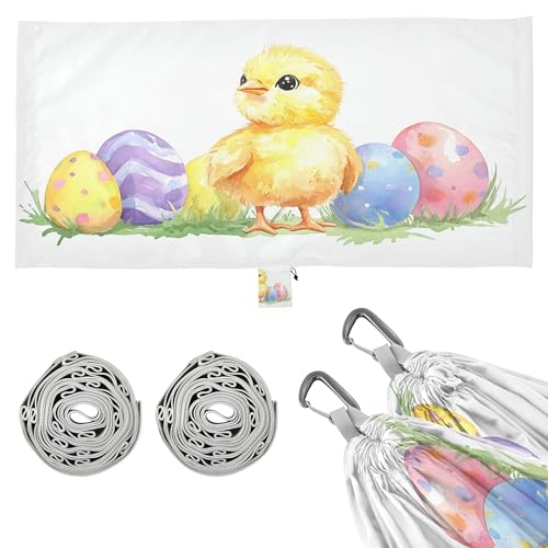 Takiito Easter Chick Eggs Hammock 330 lb Capacity Travel Camping Hammock with Tree Straps, Portable Lightweight for Outdoor Beach Backpacking Backyard Patio