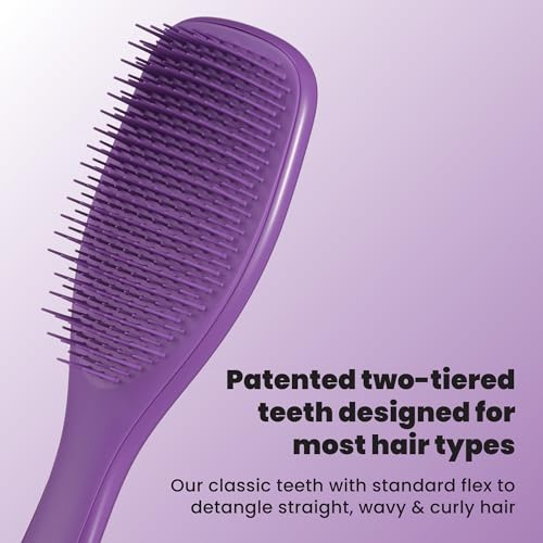 Image of Tangle Teezer Ultimate Detangler Brush for Wet & Dry Hair, Eliminates Knots & Reduces Breakage for Straight to Wavy Hair Types, Fresh Purple