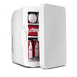 Fullwatt 2 in 1 Mini Kühlschrank, 10 Liter mit Kühl- und Heizfunktion, tragbare elektrische Gefrierbox klein Gefrierschrank für Auto, camping, Lkw, Büro, 220V AC Steckdose und 12V DC Anschluss,Silber