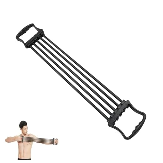 Expansor de Pecho Ejercitador Pectorales Ajustable Expander Fitness para los músculos del Pecho, Brazos y Hombros (Negro)