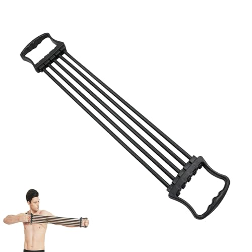 Expansor de Pecho Ejercitador Pectorales Ajustable Expander Fitness para los músculos del Pecho, Brazos y Hombros (Negro)