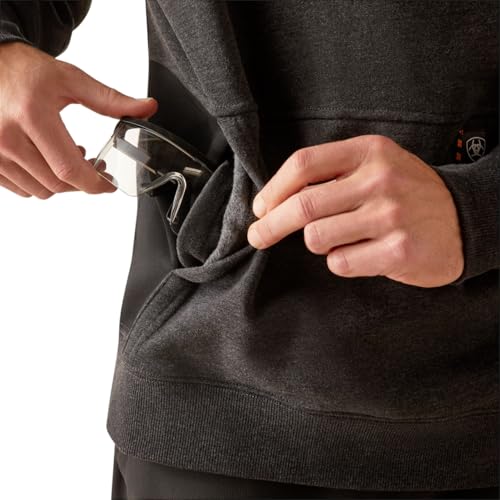 Image of Ariat Men's Rebar Workman Colorblock Logo Hoodie