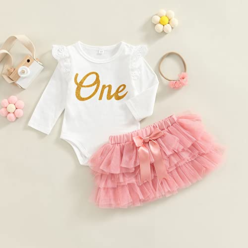 Image of CIYCUIT Baby Girl 1st Birthday Outfit Lace Tulle Romper Princess Tutu Dress First Birthday Photography Clothes
