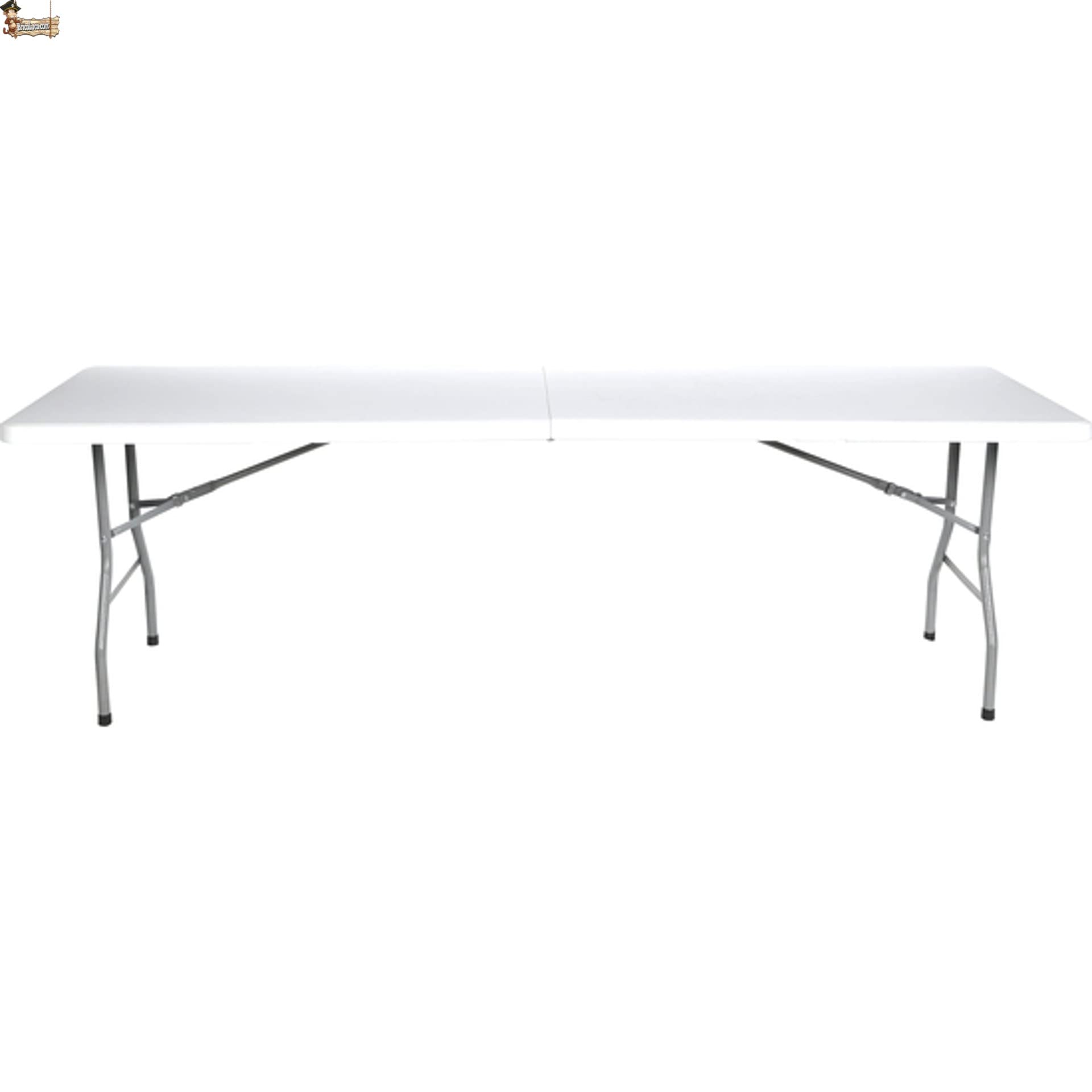 BricoLoco.com Mesa Plegable Comedor Camping, jardín, terraza, Catering. 2,4 MTS. Capacidad hasta 12 comensales. Estructura en Acero. Asa Transporte. (Largo 2,4 MTS.)
