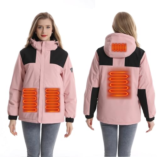 Monave Chaqueta Calefactable Mujer Chaqueta de Plumas Calefactable con 4 Grandes áreas de Elementos Calefactores de Grafeno Chaleco Calefactable (excluyendo la fuente de alimentación móvil)