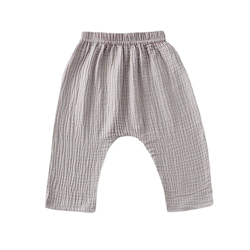 Toddler Boys Girls Basic Cotton Linen Cropped Harem Pants Little Kids Summer Casual Loose Bloomers Ankle Pants