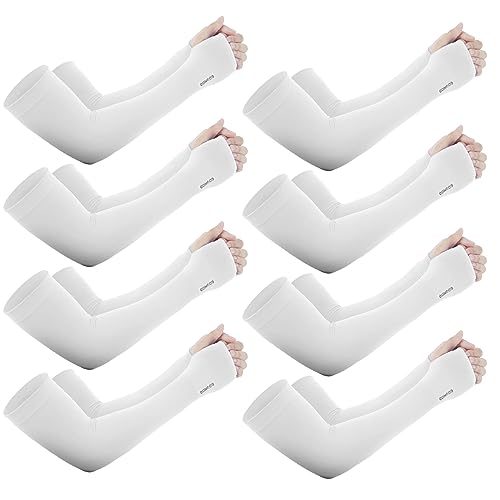Image of GOUNOD Sun Protection Cooling Arm Sleeves with Thumb Holes - Gardening Outdoors Sports Workouts Sunscreen Arm Sleeves