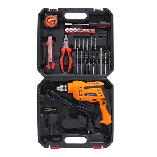 CHESTON Drill Tool Kit 400W 10mm Drill Machine For Home Use | Tool Kit For Home Use Multipurpose | Variable Speed Drill Machine - Set of 32 Drill Bits, Screwdriver, Pliers, Box Cutters, Measuring Tape (B0D4DNBZMC) Amazon Price History, Amazon Price Tracker