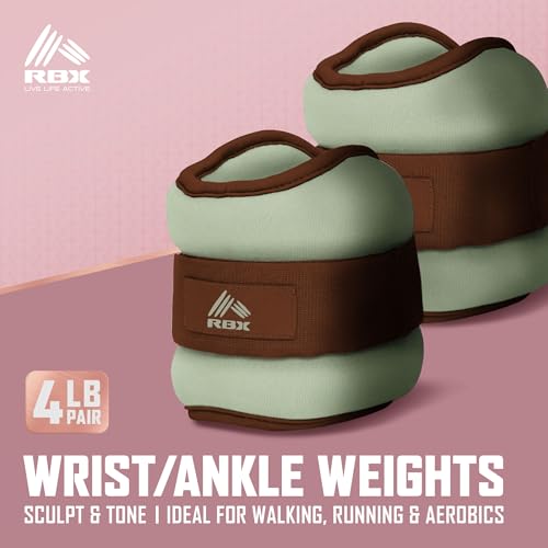 Image of RBX Wrist & Ankle Weights Set, Adjustable Comfort Fit for Training & Toning