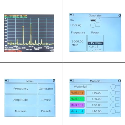 SA6 6GHz Portable Spectrum Analyzer Signal Generator 3.2 Touch Screen Handheld Frequency Analyzer 35Mhz–6200MHz Multifunction Signal Tester for WiFi 2G 3G 4G LTE GSM CDMA GNSS Radio